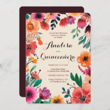 Watercolor Floral Quinceañera CUSTOM