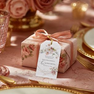 Watercolor Floral Quinceanera Gift Tags