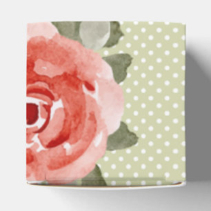 Watercolor Floral Red Roses 2" Square Favor Boxes