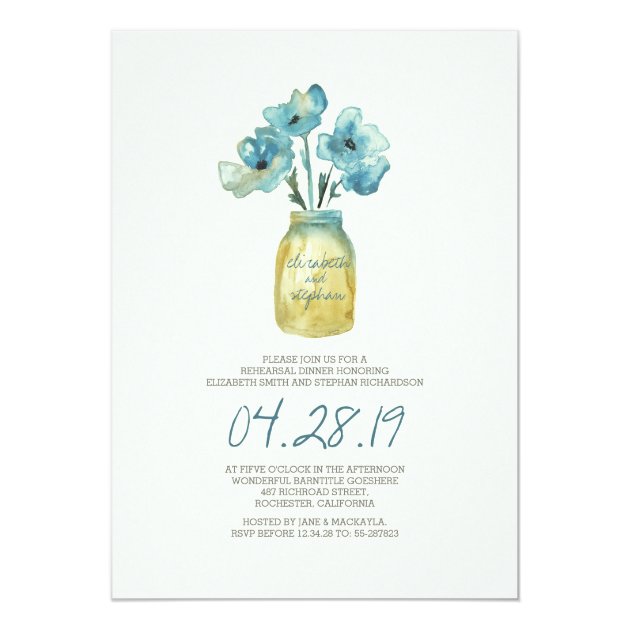 Watercolor Floral REHEARSAL DINNER Invitation