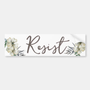 Watercolor Floral Resist Political Bumper Sticker