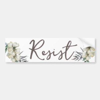 Watercolor Floral Resist Political Bumper Sticker