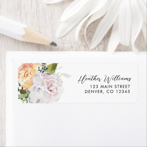 Watercolor Floral Return Address Label