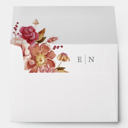 Watercolor Floral Return Address Wedding Envelope