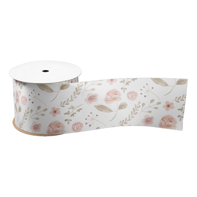 Watercolor Floral Ribbon  (Spool)