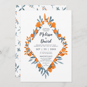 Watercolor Floral Romantic Rustic Wedding Invitation