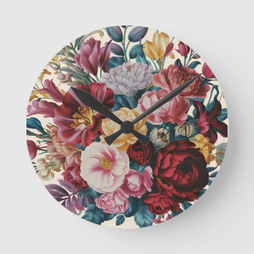 watercolor floral Rose Garden iPhone  iPad case Round Clock
