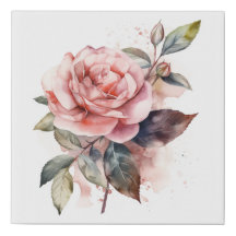 Watercolor Floral Rose Painting