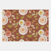 Watercolor Floral Rose Wrapping Paper Sheets (Front 3)
