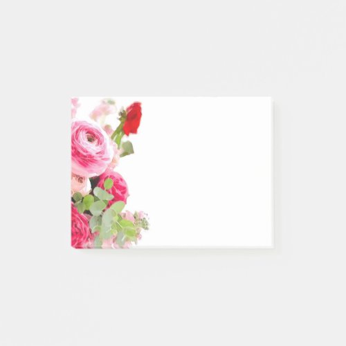 Watercolor Floral Roses Flowers Custom Blank Post_it Notes