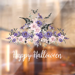 watercolor floral roses happy halloween stylish window cling