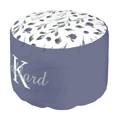 Watercolor Floral Round Pouf