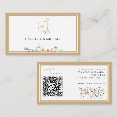 Watercolor Floral RSVP Wedding Enclosure Cards