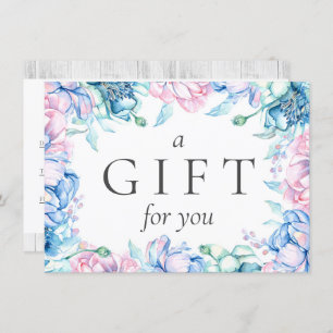 Watercolor Floral Rustic Gift Certificate Card