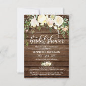 Watercolor Floral Rustic Pink Ivory Bridal Shower Invitation (Front)