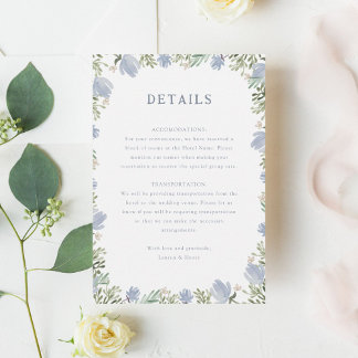 Watercolor Floral Rustic Wedding Insert