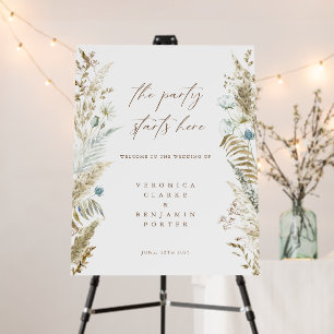 Watercolor Floral Rustic Wedding Welcome Poster