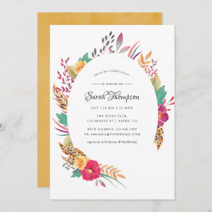 Watercolor Floral Safari Bridal Shower Invitation