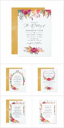 Watercolor Floral Safari Wedding