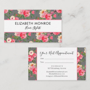 Watercolor Floral Salon Hair Stylist Business Card