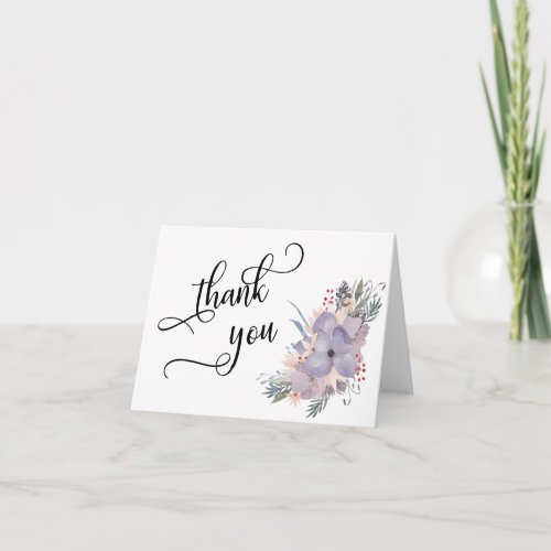 Watercolor Floral Script Typograpy Thank You