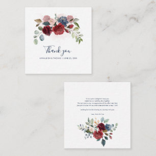 Watercolor Floral Script Wedding Thank You Note Card