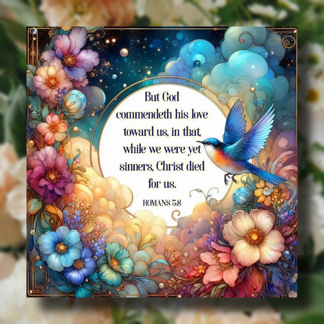 Watercolor Floral Scripture Christian Easter  Holiday Card (Creator Uploaded)