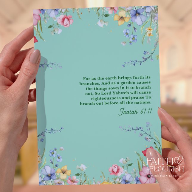 Watercolor Floral Scripture Church Bulletin (Creator Uploaded)
