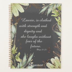Watercolor floral scripture, planner