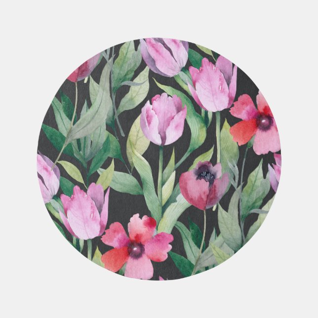 Watercolor floral, seamless beautiful pattern. rug (Front)