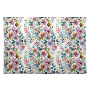 Watercolor Floral Seamless Pattern Cloth Placemat