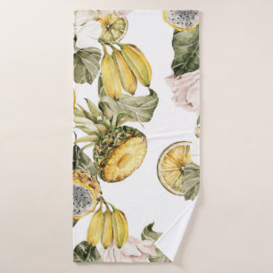 Watercolor floral seamless pattern. Hand painted l Bath Towel