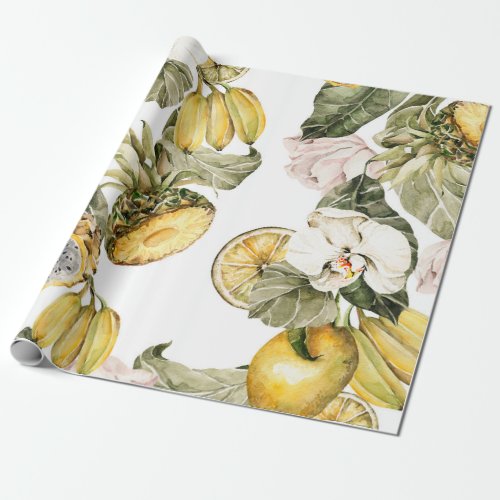 Watercolor floral seamless pattern Hand painted l Wrapping Paper