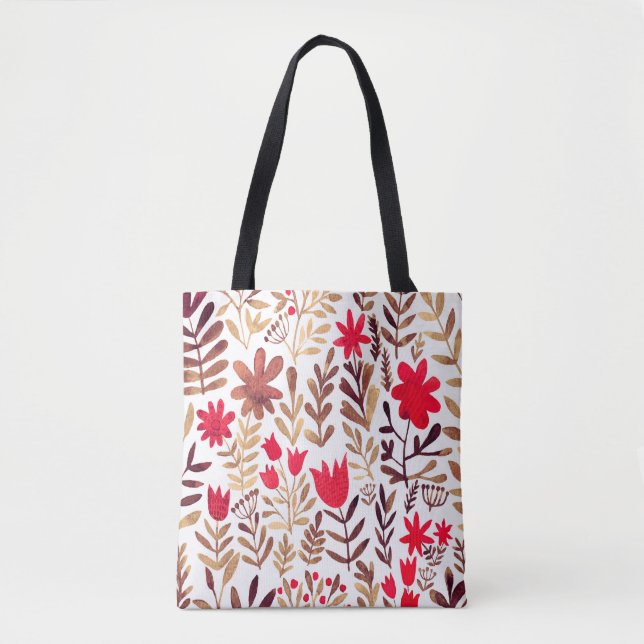 Watercolor floral seamless pattern. Handdrawn bota Tote Bag (Front)