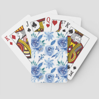 Watercolor floral seamless pattern pastel 2 poker cards