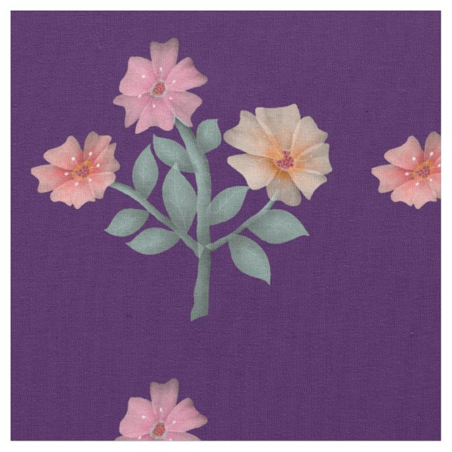 Watercolor Floral Seamless Pattern Soft Pastel  Fabric (Close Up)