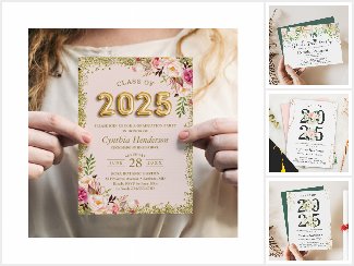 Watercolor Floral Select Graduation Invitations