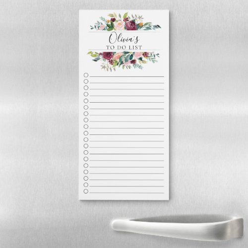 Watercolor Floral Shopping List Magnetic Notepad