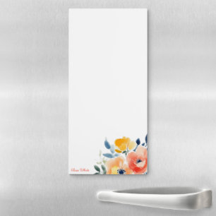 Watercolor Floral Shopping To-Do List CUSTOM Magnetic Notepad