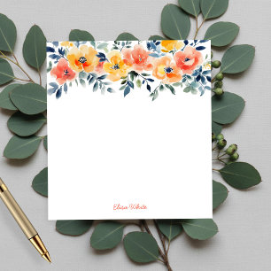 Watercolor Floral Shopping To-Do List CUSTOM  Notepad