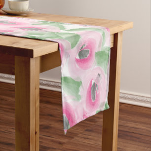 Watercolor Floral Short Table Runner