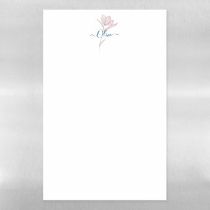 Watercolor Floral Sketch Magnetic Dry Erase Board
