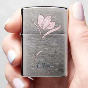 Watercolor Floral Sketch Personalized Zippo Gift Zippo Lighter