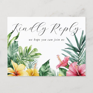 Watercolor Floral Song Request RSVP Postcard