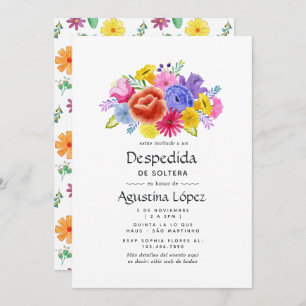 Watercolor Floral Spanish Fiesta Bachelorette Invitation