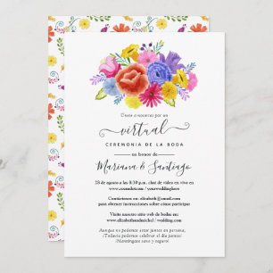 Watercolor Floral Spanish Fiesta Virtual Wedding Invitation