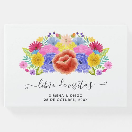 Watercolor Floral Spanish Fiesta Wedding Guest Book