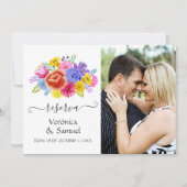 Watercolor Floral Spanish Fiesta Wedding Photo Save The Date (Front)