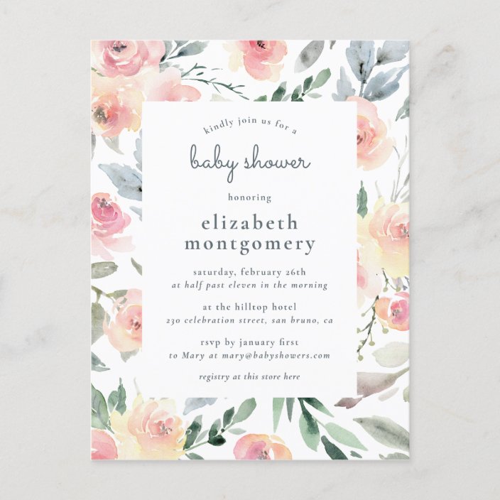postcard baby shower invitations