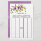 Watercolor Floral Spring Baby Shower Bingo (Front/Back)